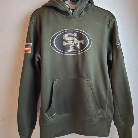 NFL 49ers salute to the military Olive Green Hoodie - Picture 1 of 11
